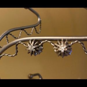 DY Sterling Silver and Diamond Earings